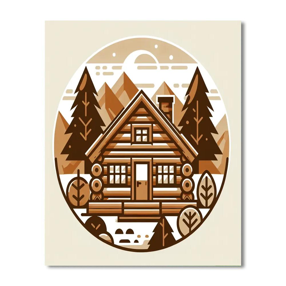 Cozy Log Cabin Getaway Paint By Color