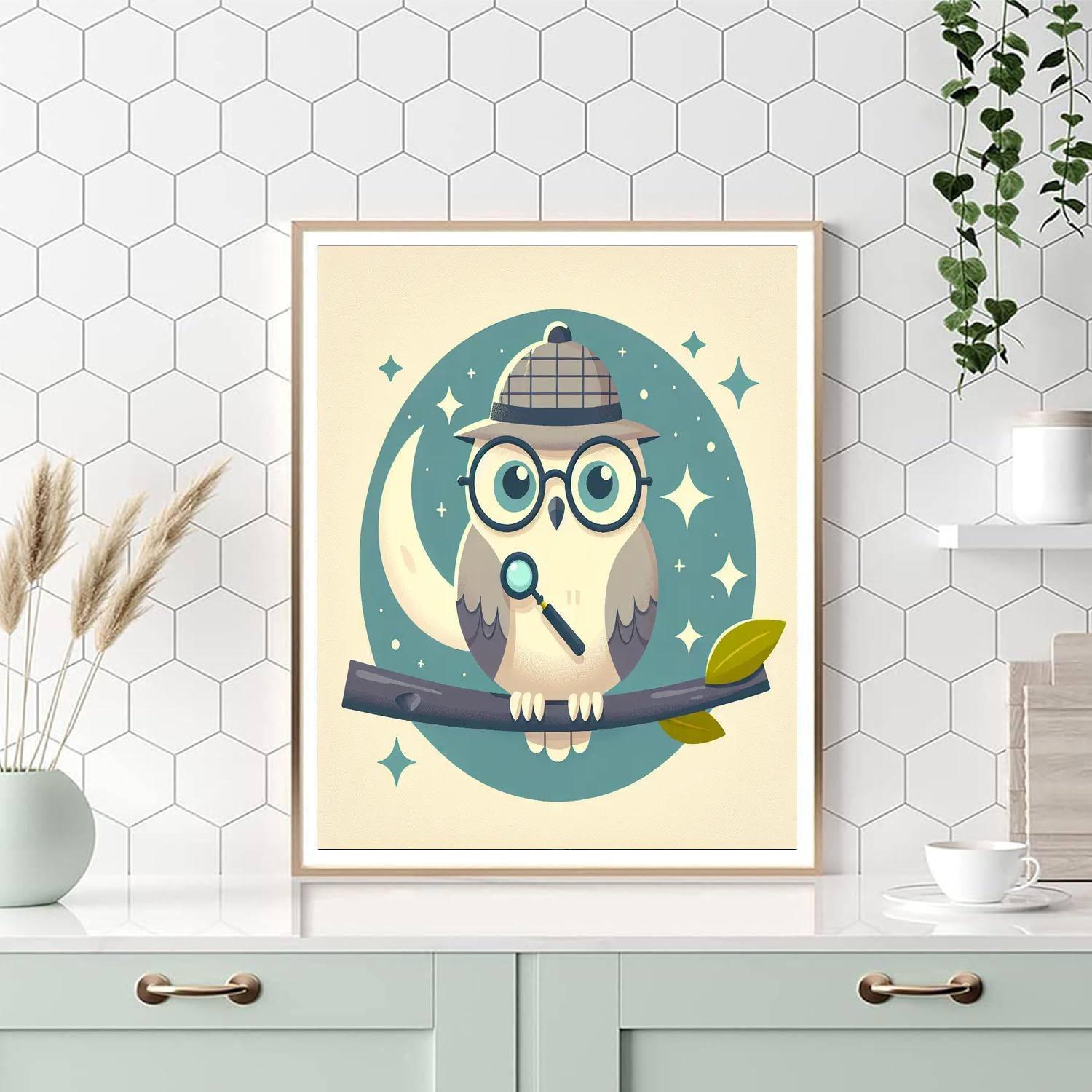 Secret Agent Owl Mission Paint By Numbers Art
