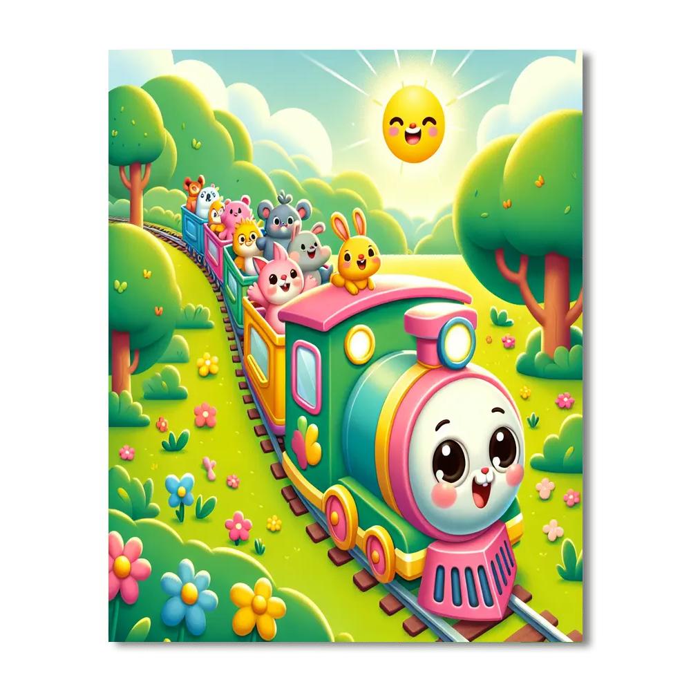 Sunny Train Adventure Numbered Painting Kits