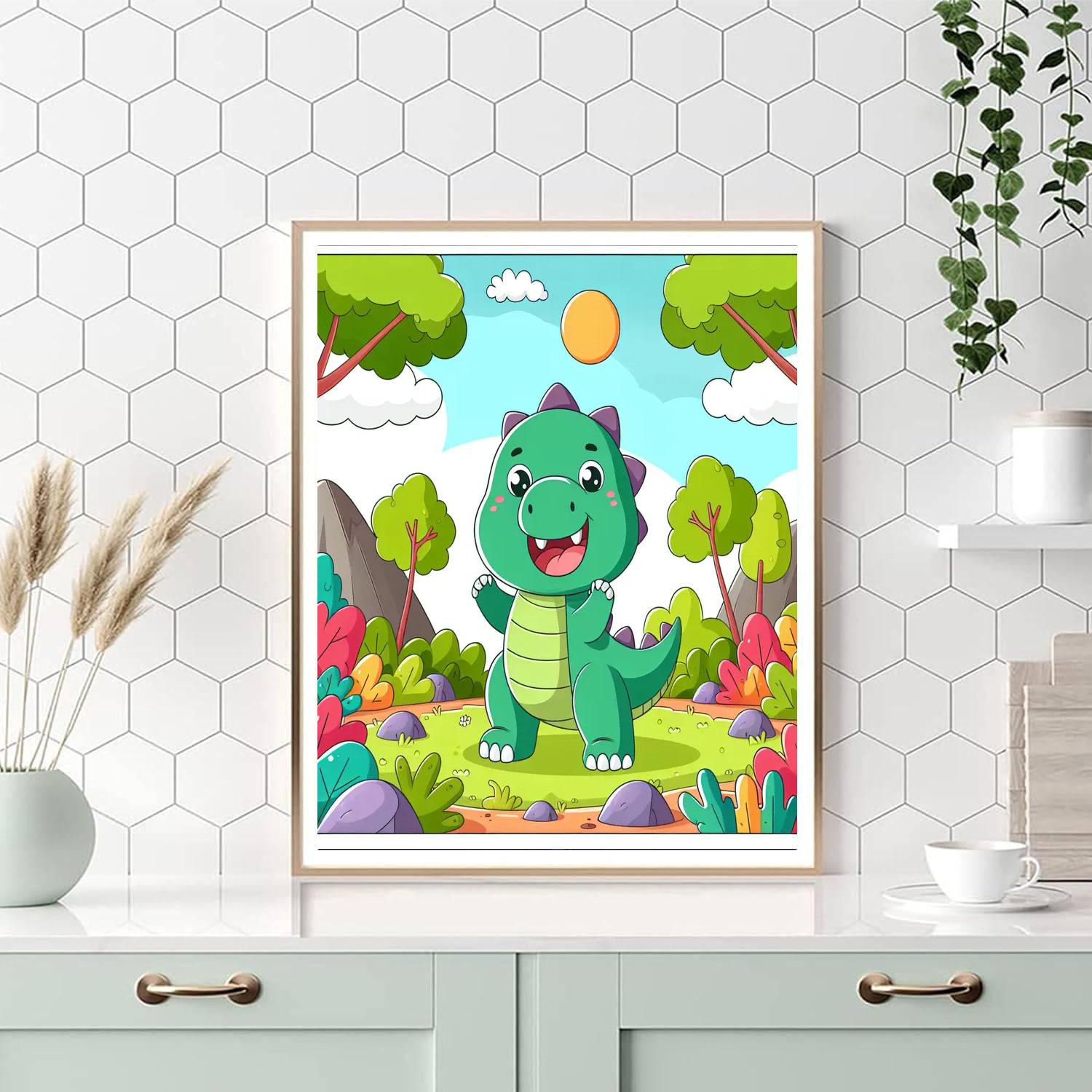 Roaring Dinosaur Paint By Color