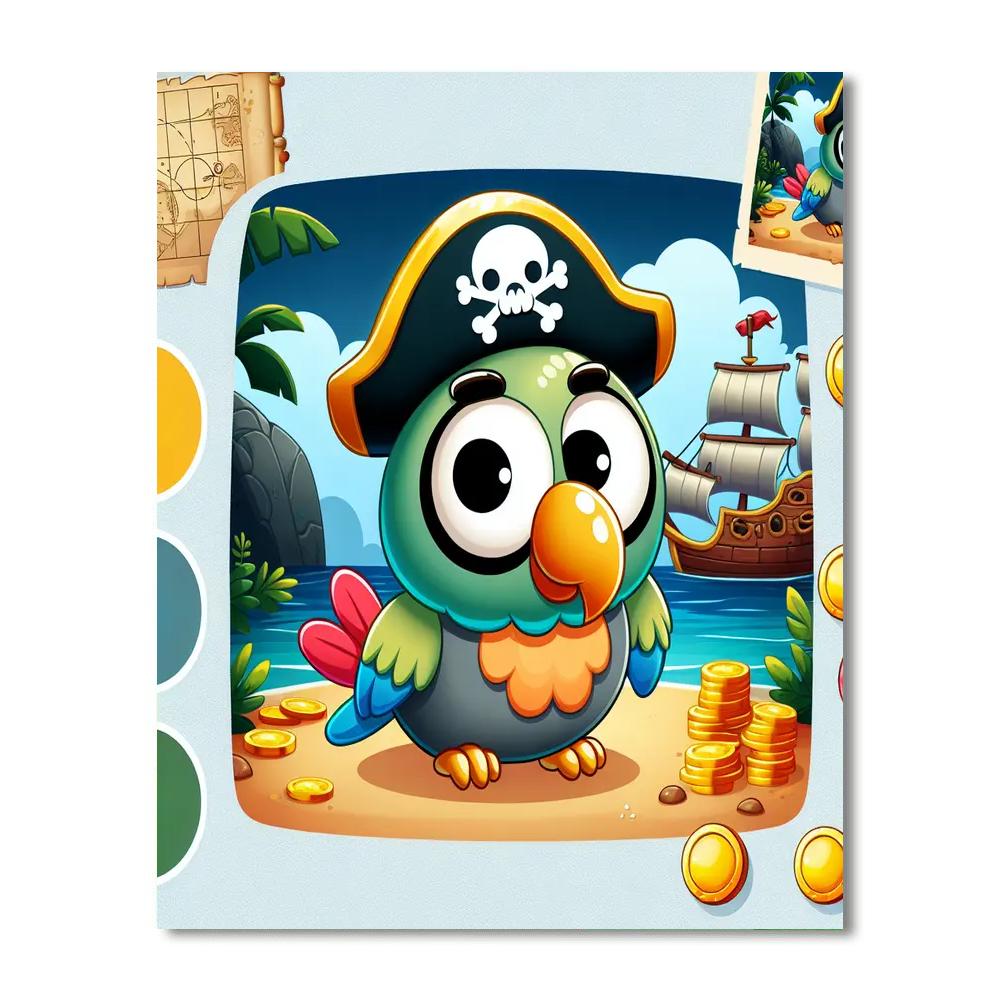 Pirate Parrot’s Treasure Trail Numbered Painting Kits