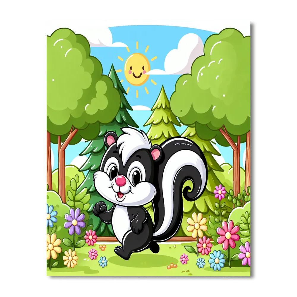 Cheerful Skunk Paint By Number