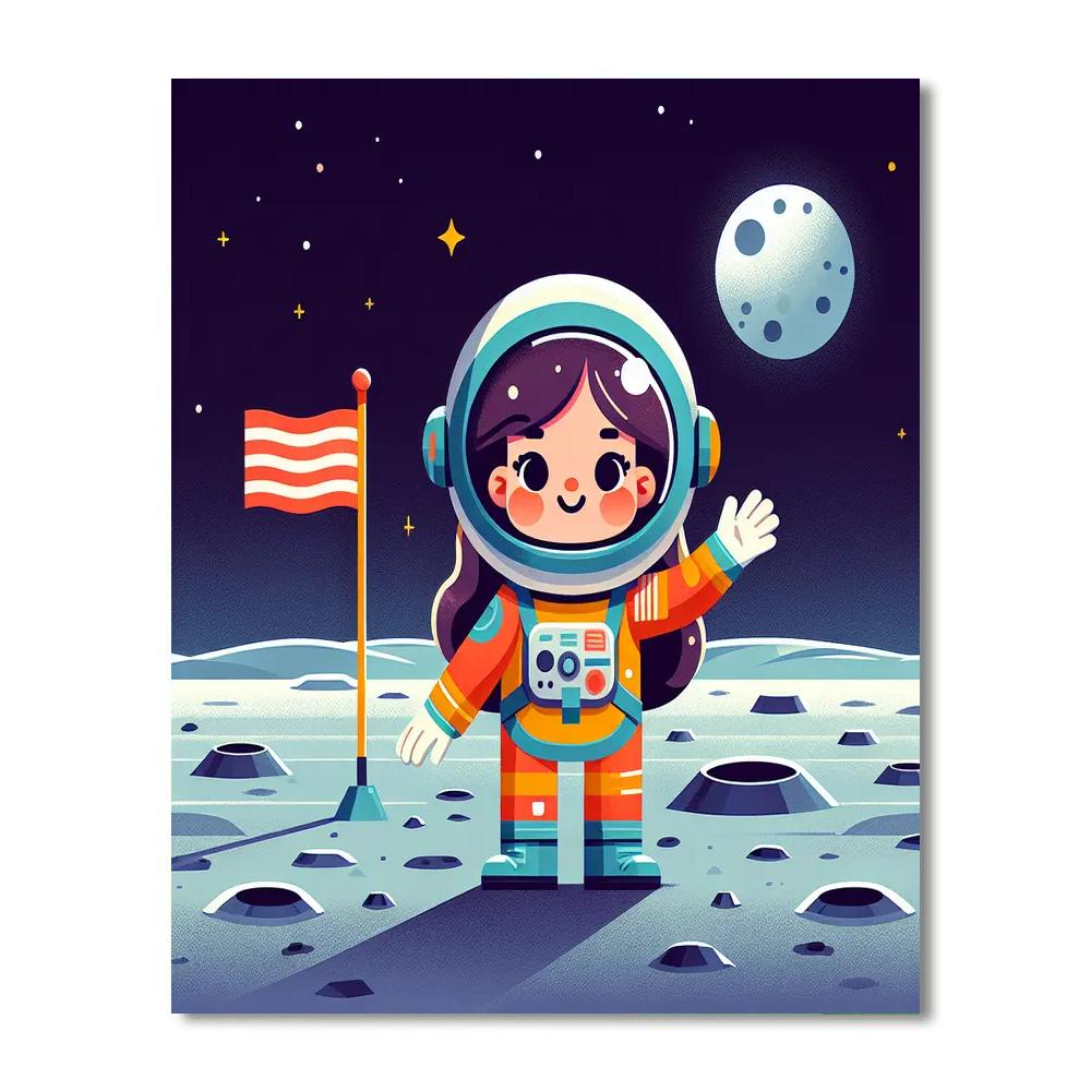 Astronaut On The Moon Numbered Painting Kits