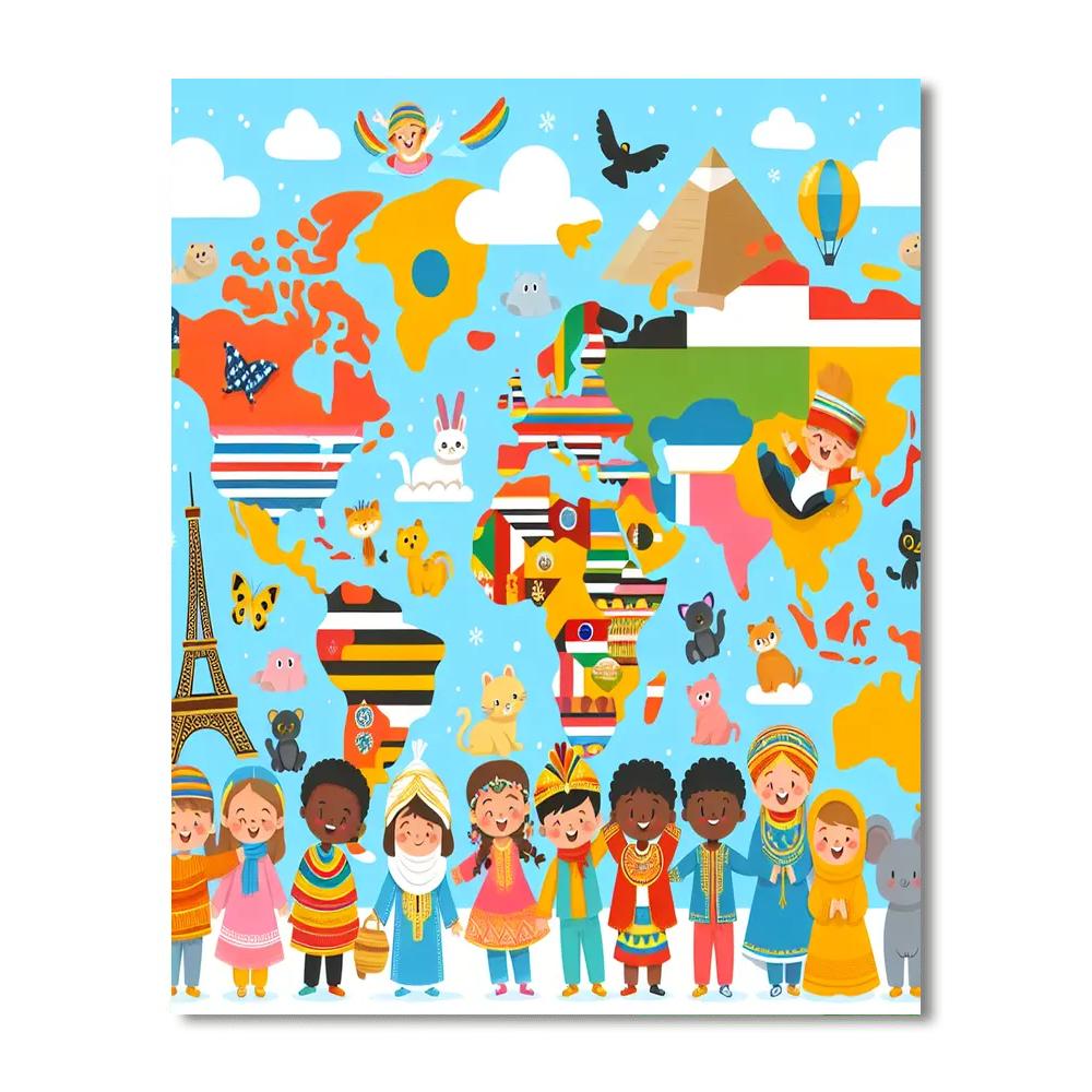 Around The World In 80 Colors Paint By Number