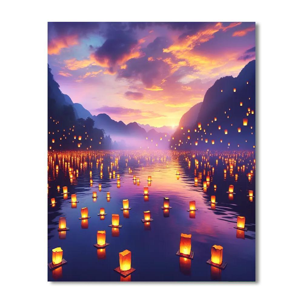 Twilight Lantern Festival Numbered Painting Kits