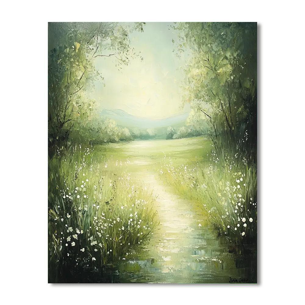 John Constable Inspired Idyllic Meadow Serenity  Paint By Color