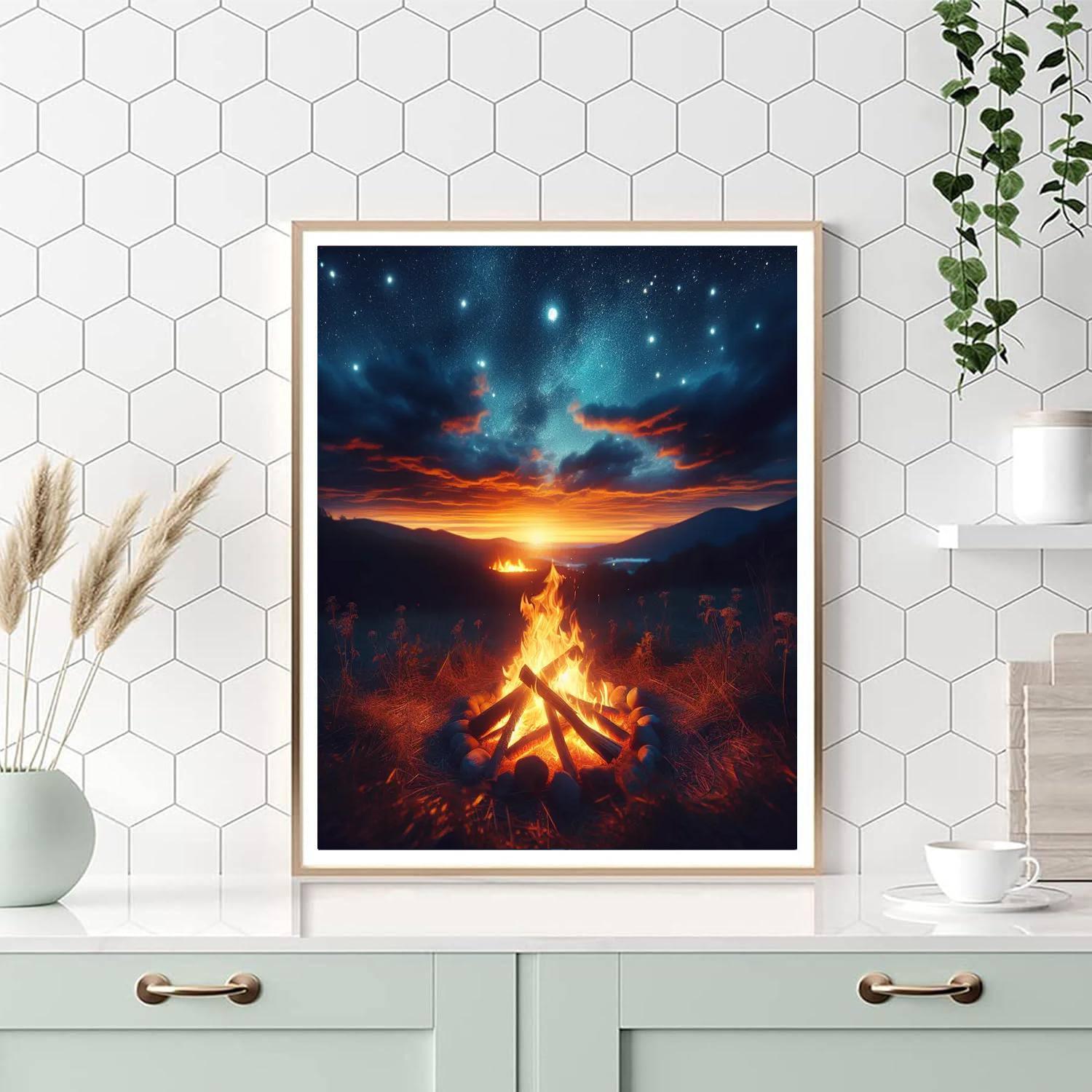 Dancing Flames At Dusk DIY Paint By Numbers