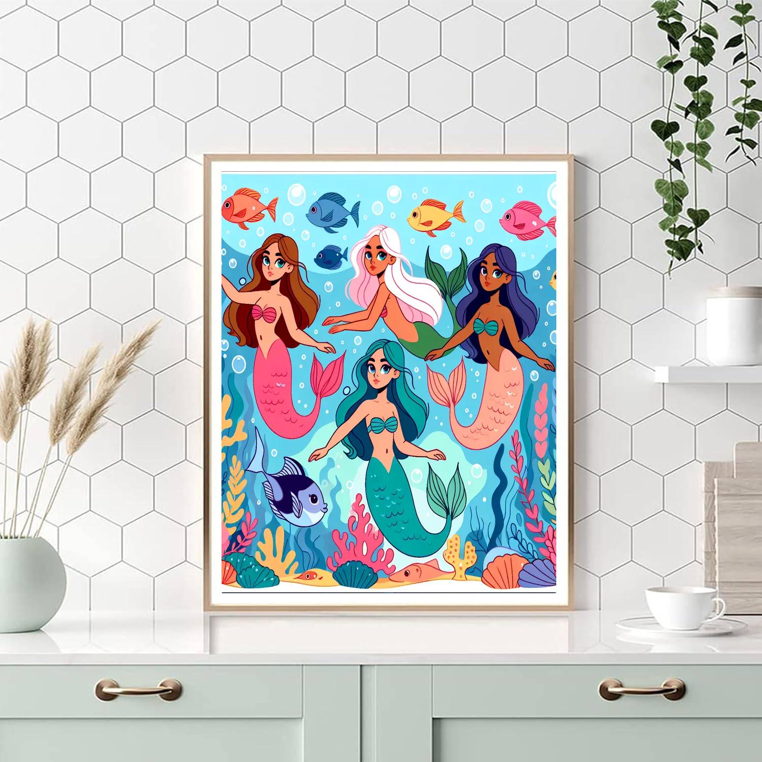 Playful Mermaids Paint By Numbers