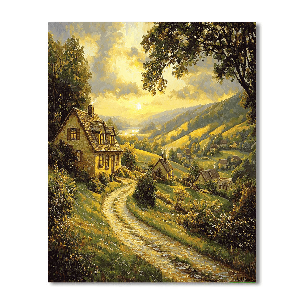 Thomas Kinkade Inspired Charming Country Life  Numbered Painting Kits