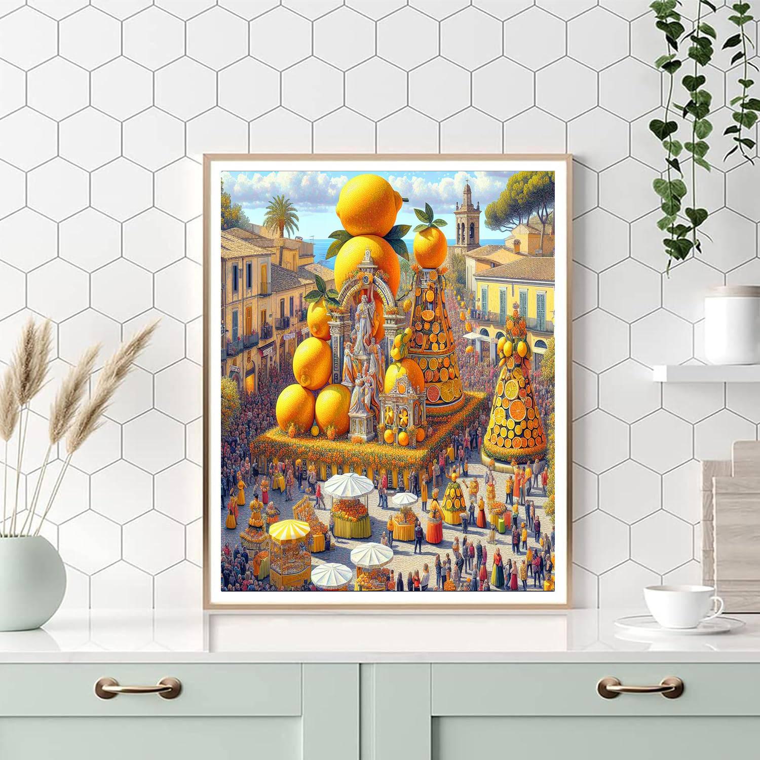 Lemon Festival - Menton, France Painting Number Kit