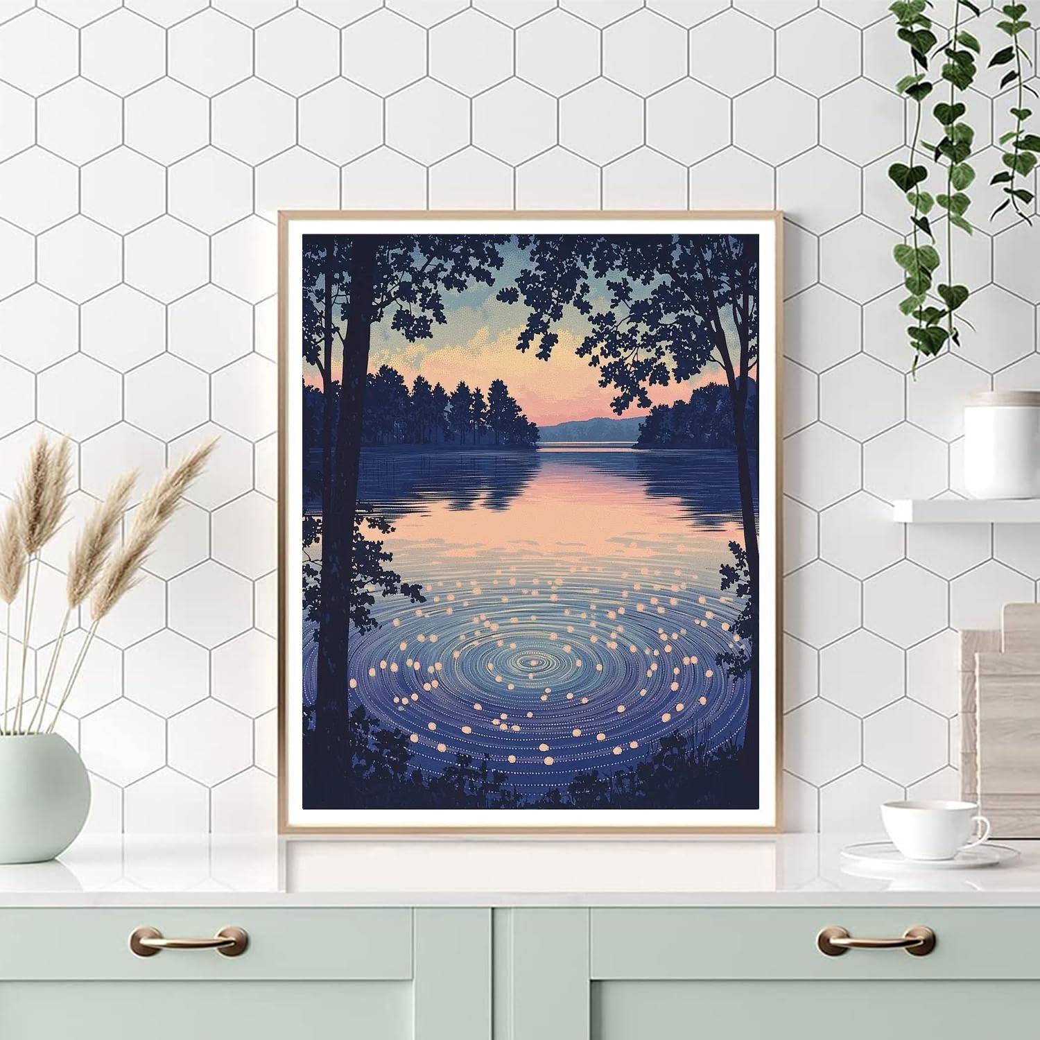 Georges Seurat Inspired Evening Reflections  DIY Paint By Numbers