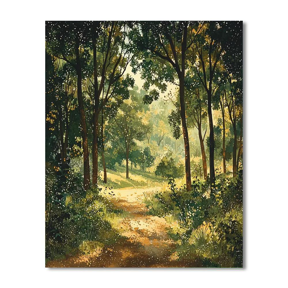 Georges Seurat Inspired Transcendent Forest  Paint By Numbers Art