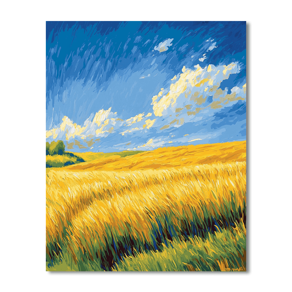 Van Gogh Inspired Golden Fields Of Dreams  Painting By Numbers Kit
