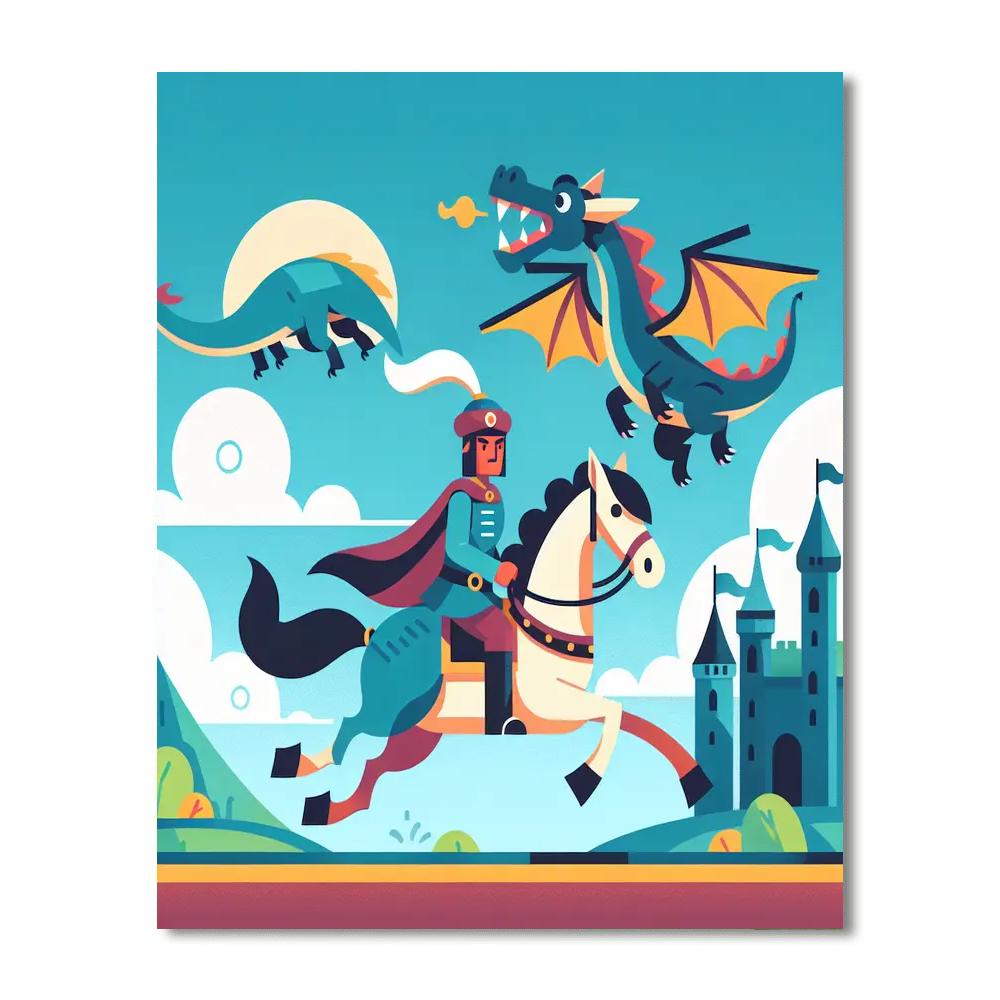 Medieval Knights And Dragons Paint By Numbers Kits