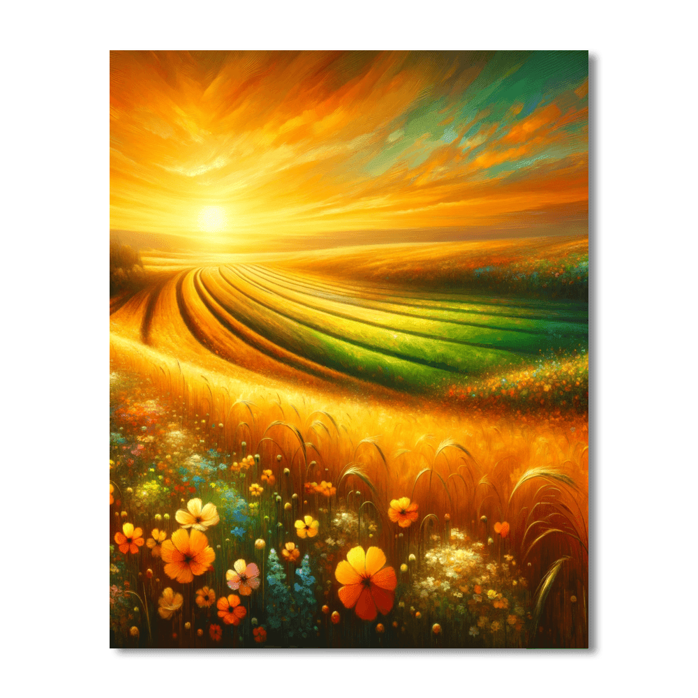 Rural Sunset Stroll DIY Paint By Numbers