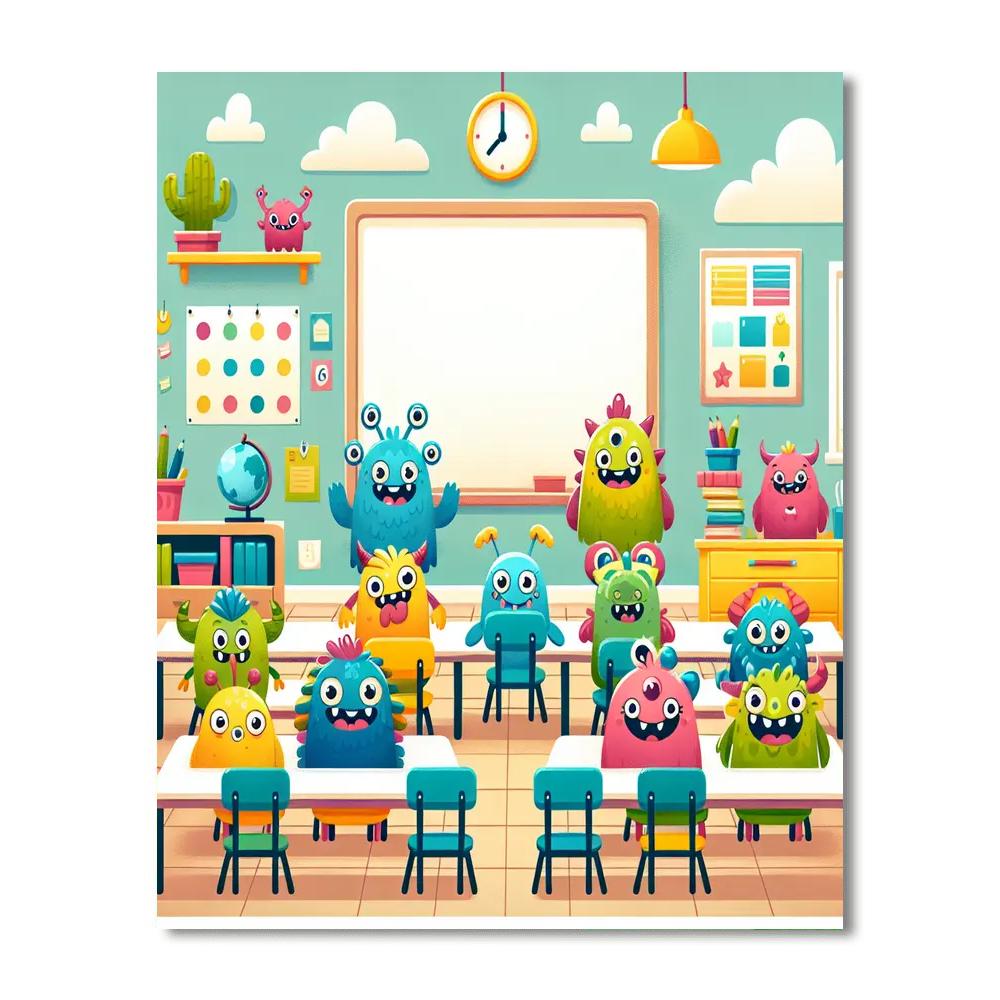 Wacky Monster School DIY Paint By Numbers