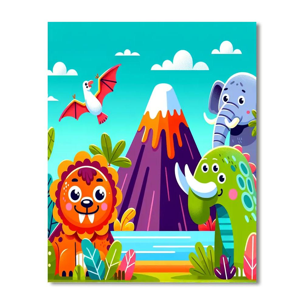 Prehistoric Adventure Land Paint By Numbers