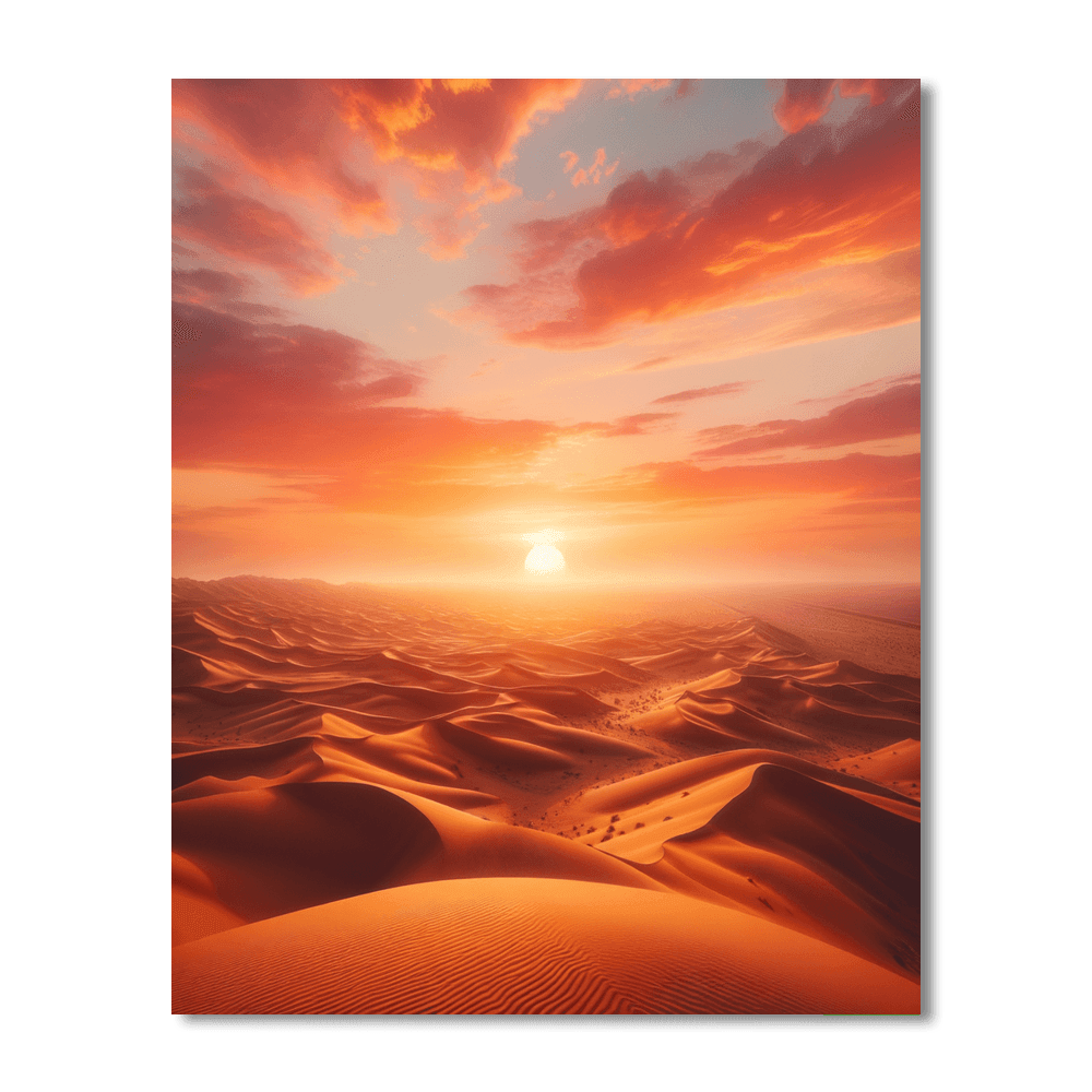 Tranquil Desert Sunset Number Painting
