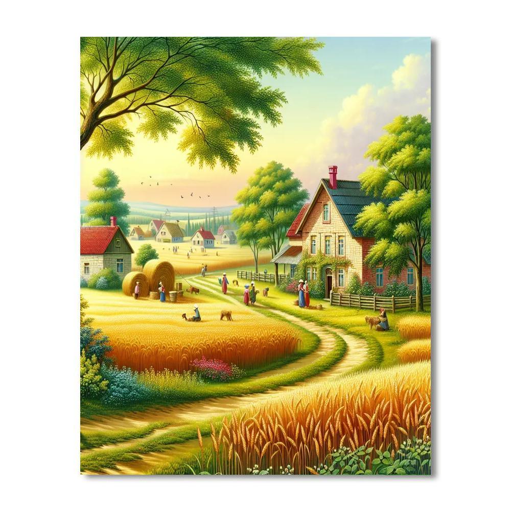 Sunny Countryside Walk Paint By Numbers