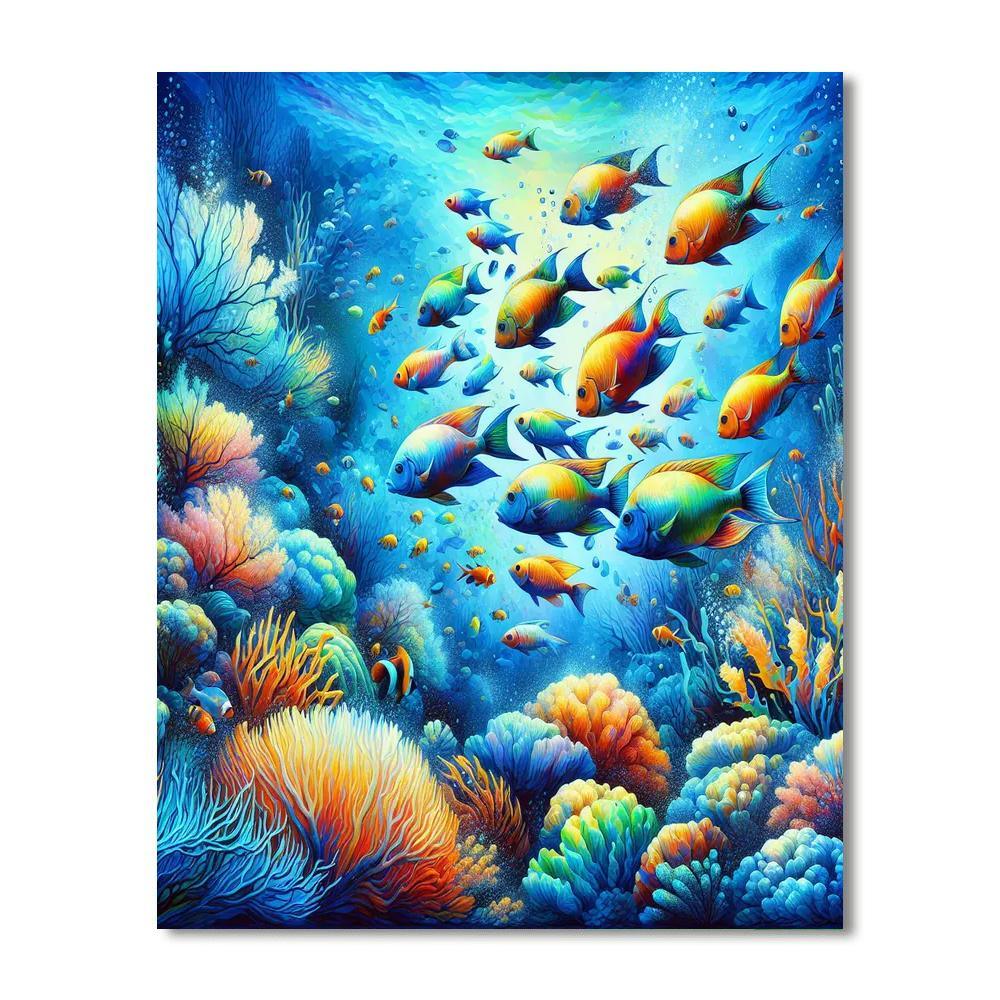 Luminous Underwater Paradise Painting Number Kit