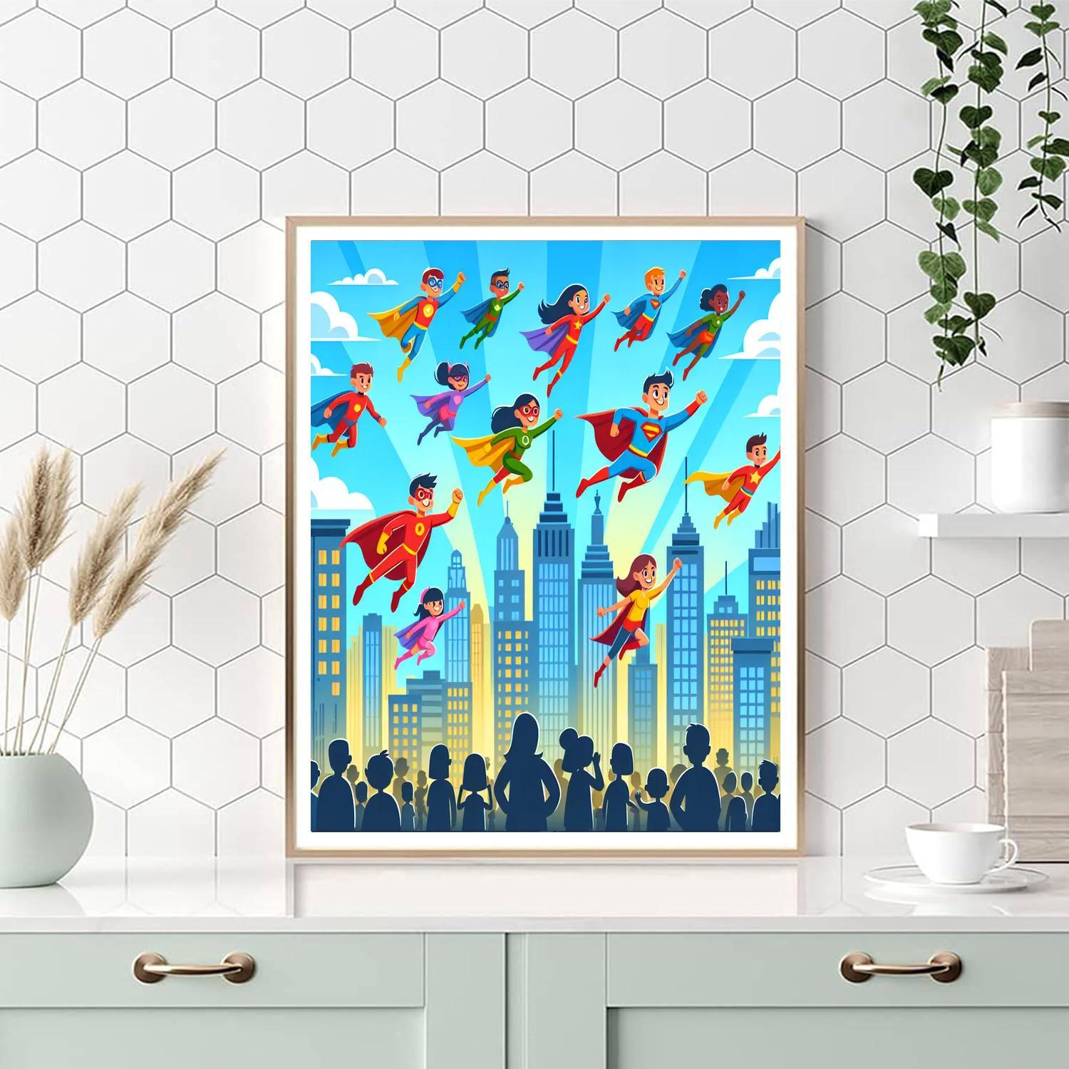 Superhero City Adventure Paint By Numbers