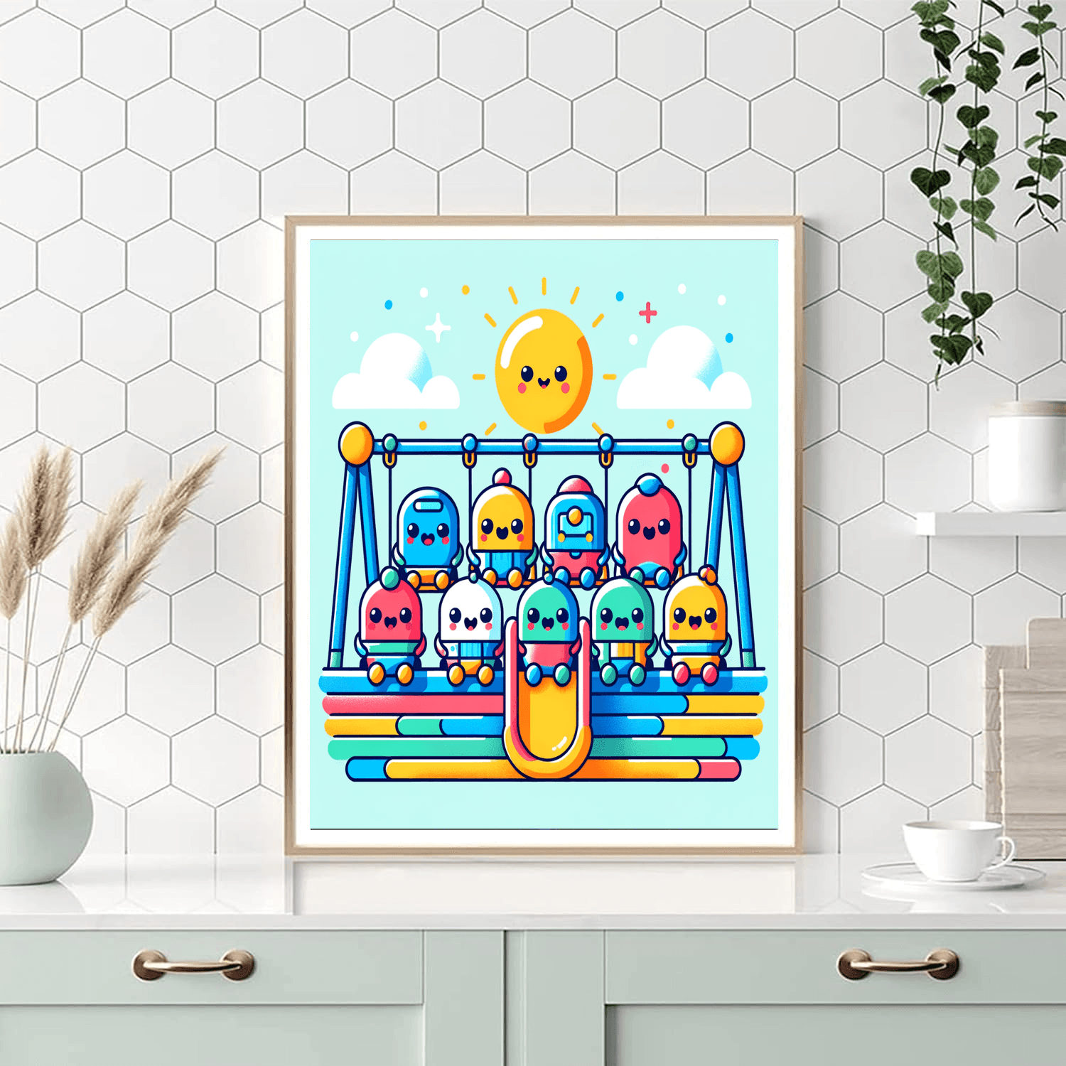 Friendly Robot Playground Numbered Painting Kits