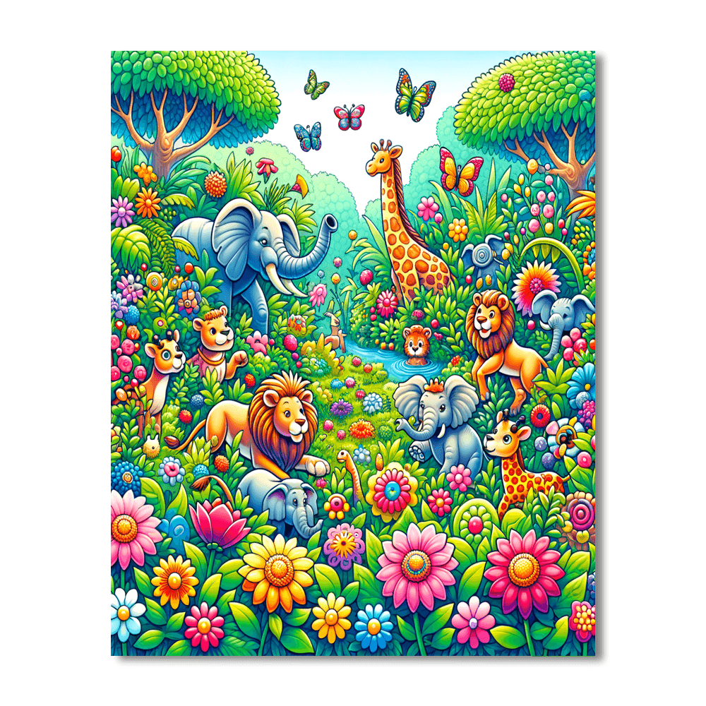 Playful Garden Safari DIY Paint By Numbers