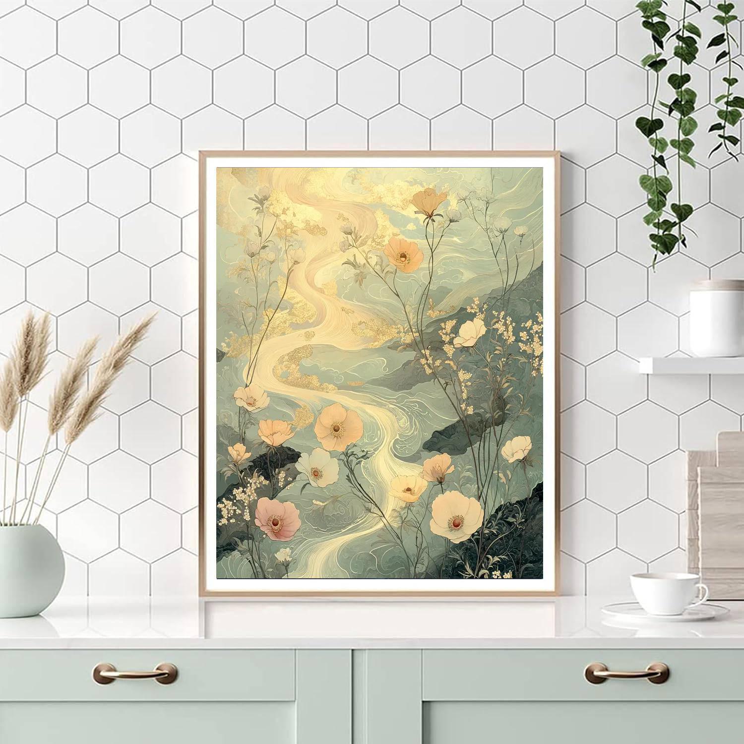 Alphonse Mucha Inspired Nature's Tranquil Oasis  Paint By Numbers Kits