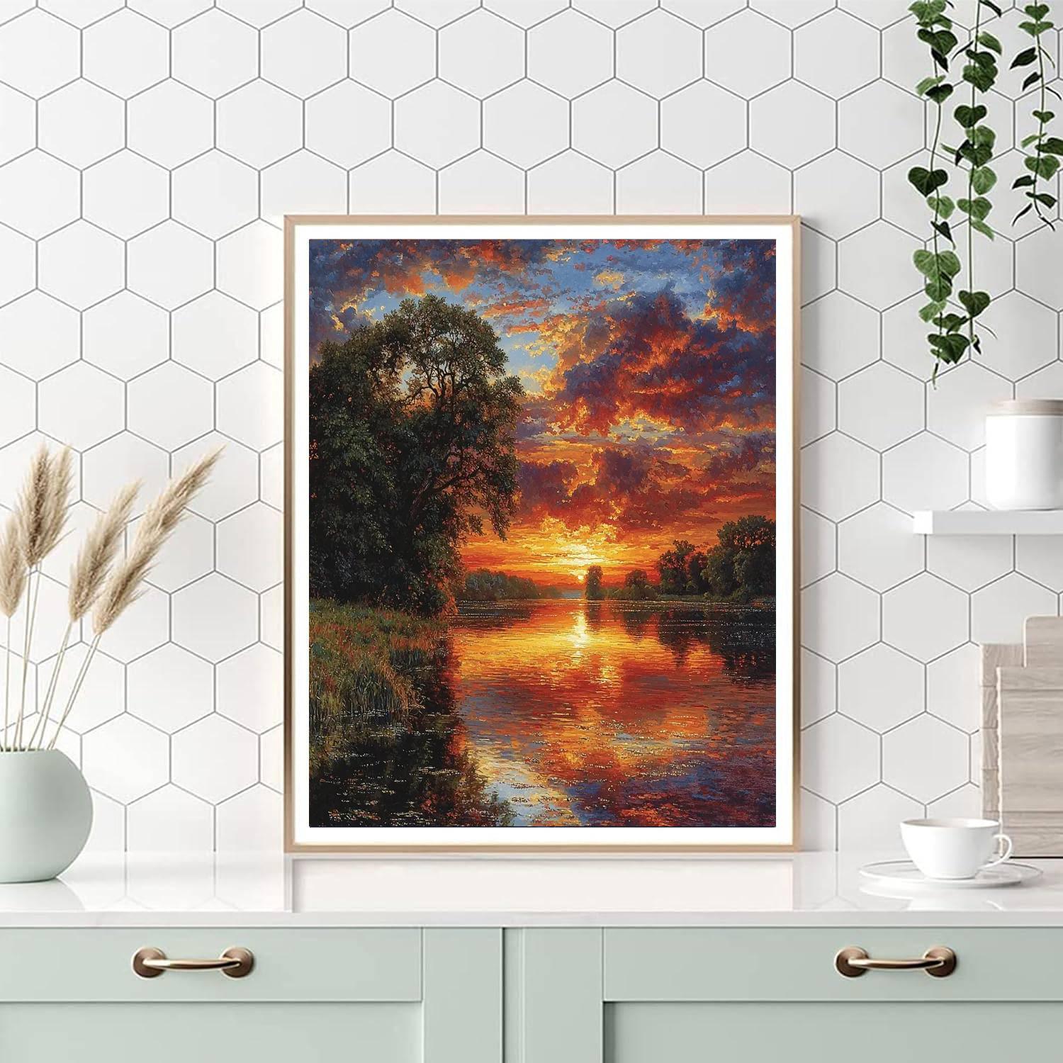J.M.W. Turner Inspired Calming Sunset  Number Painting