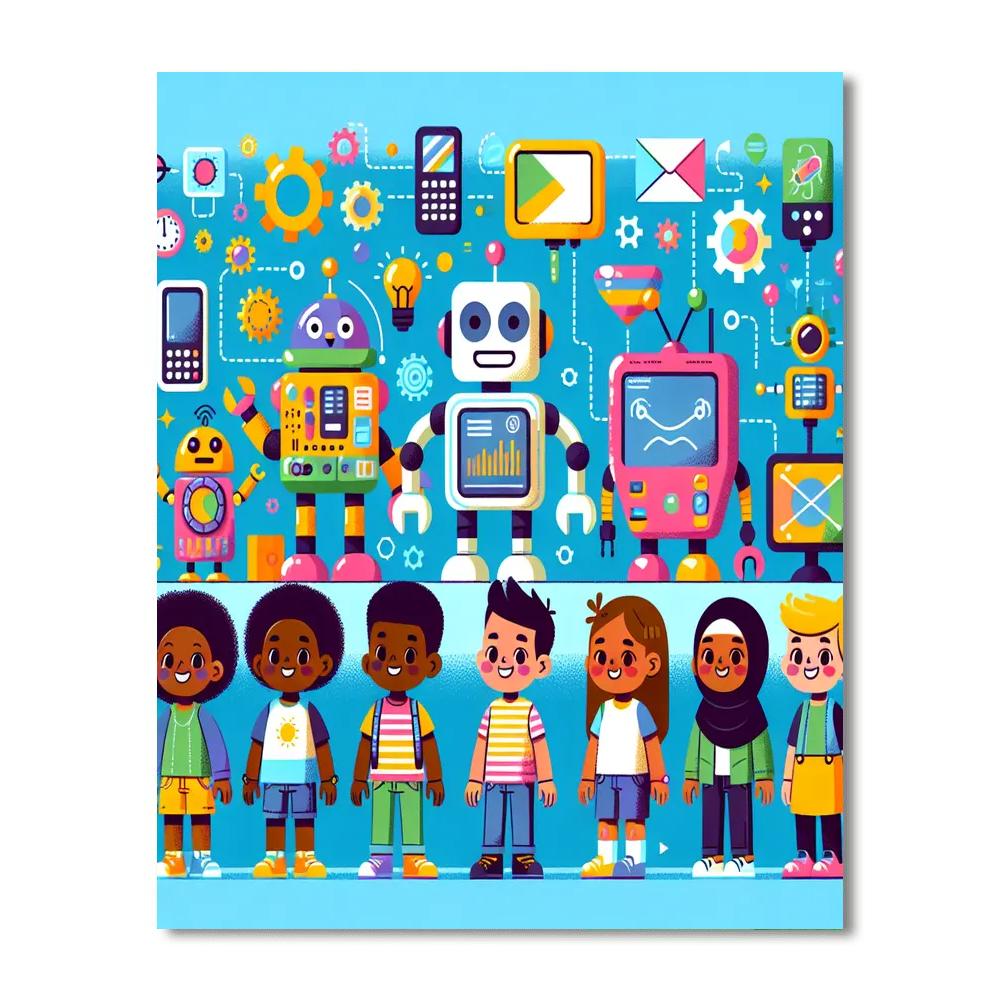 Robots And Gadgets DIY Paint By Numbers