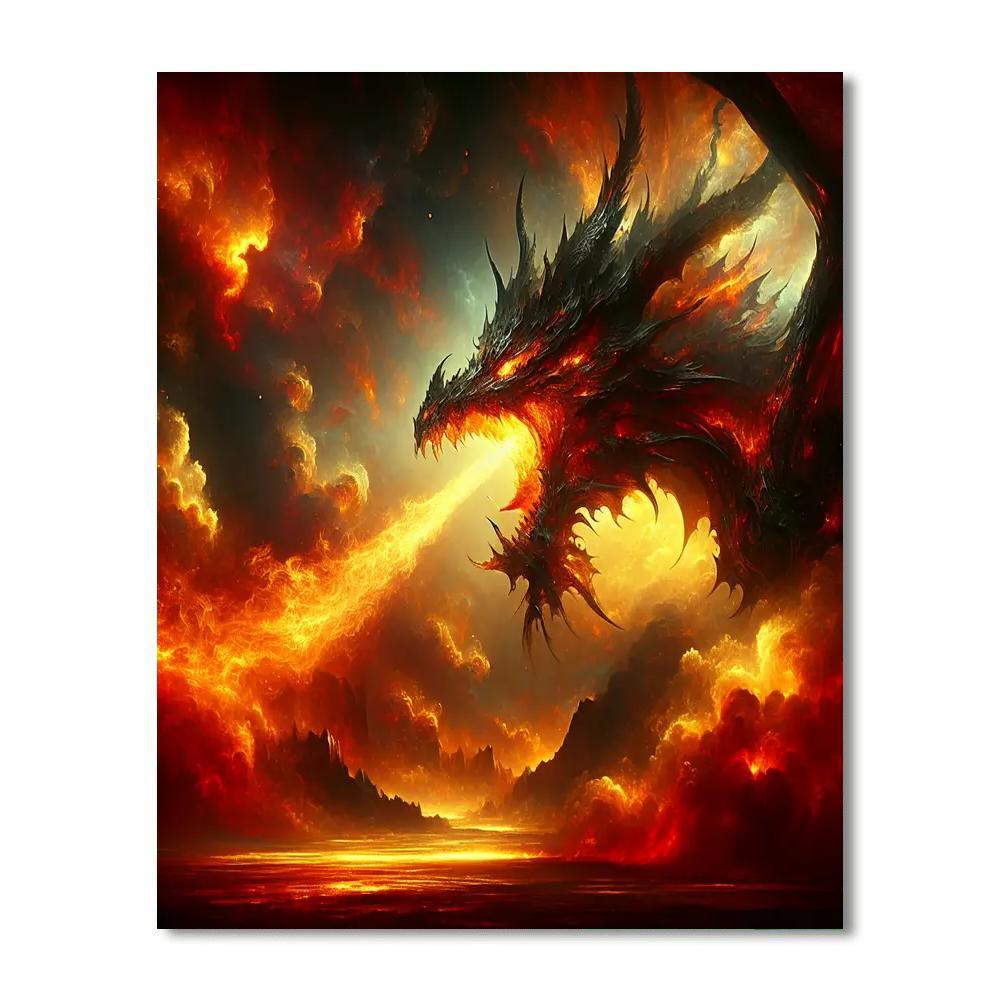 Dragon's Fiery Majesty Painting By Numbers Kit