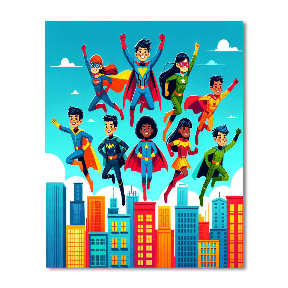 Superheroes Unite Painting By Numbers Kit