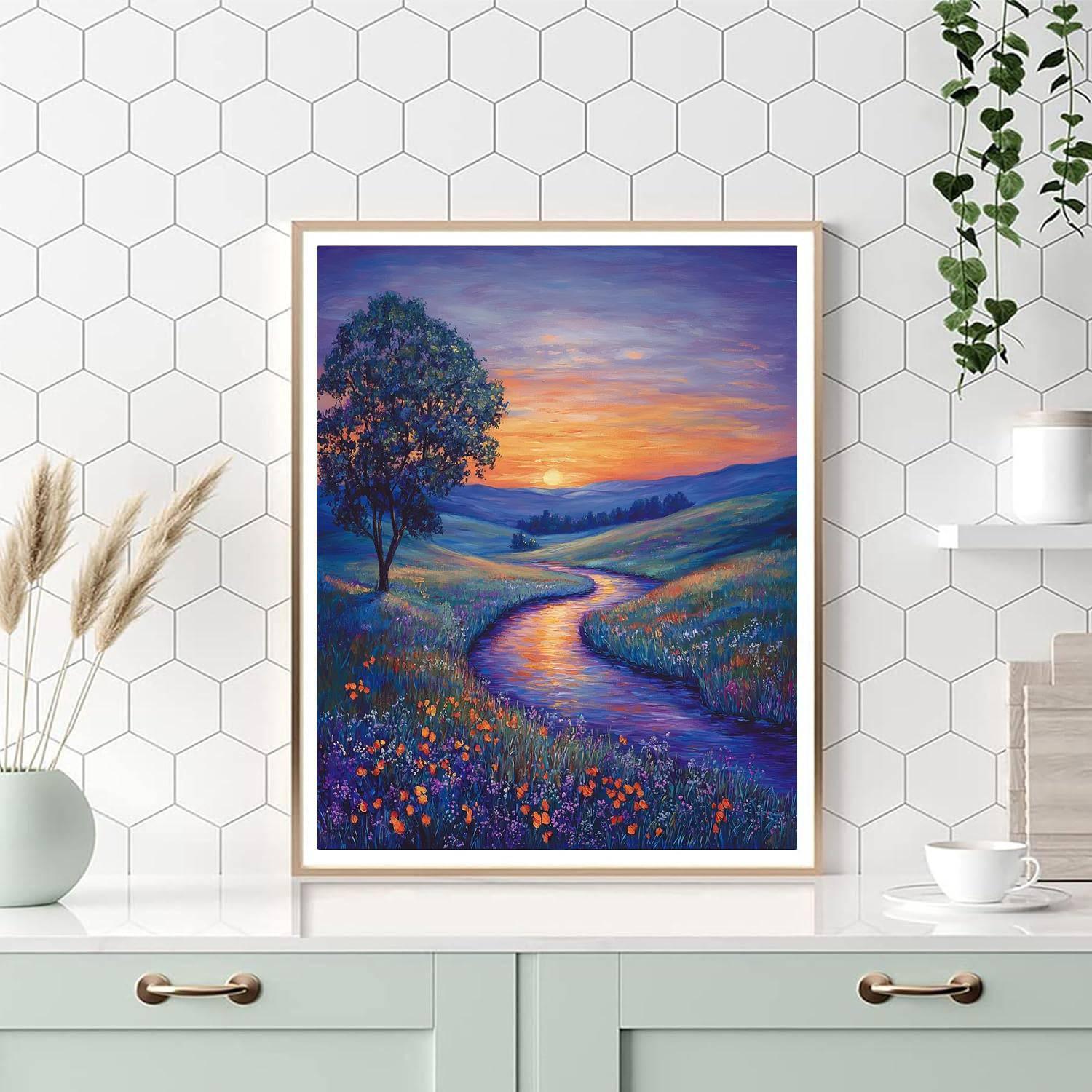 Claude Monet Inspired Dusk Over The Valley  Numbered Painting Kits