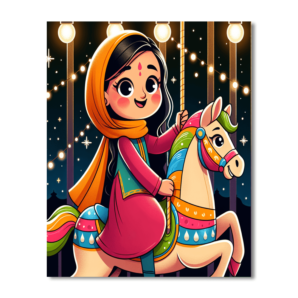 Starlight Carousel Magic DIY Paint By Numbers