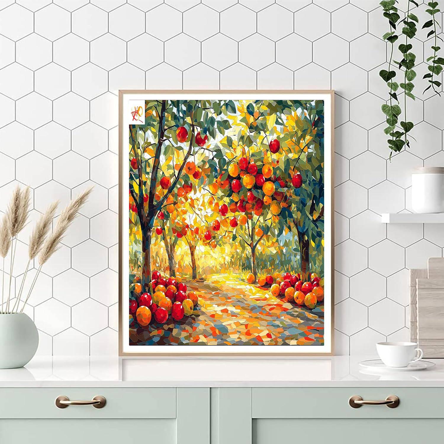 Paul Cézanne Inspired Vibrant Orchard  Paint By Number