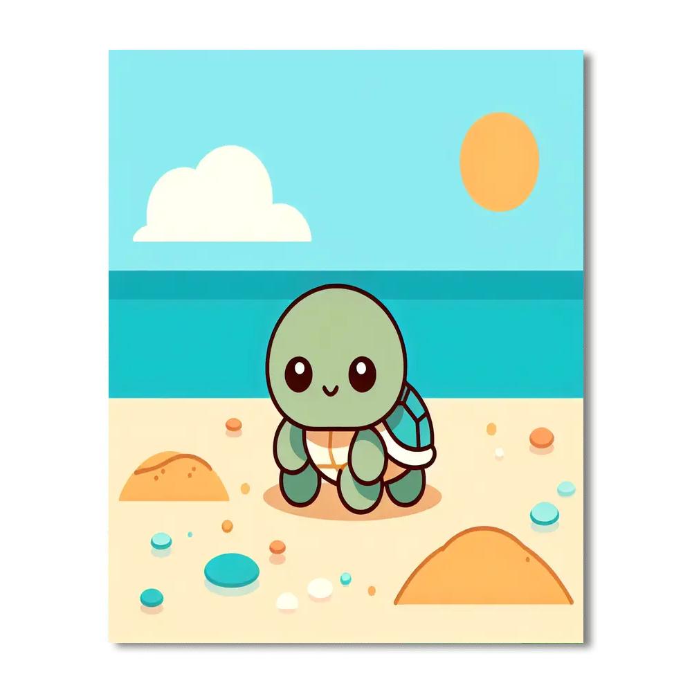 Curious Turtle's Beach Walk Numbered Painting Kits