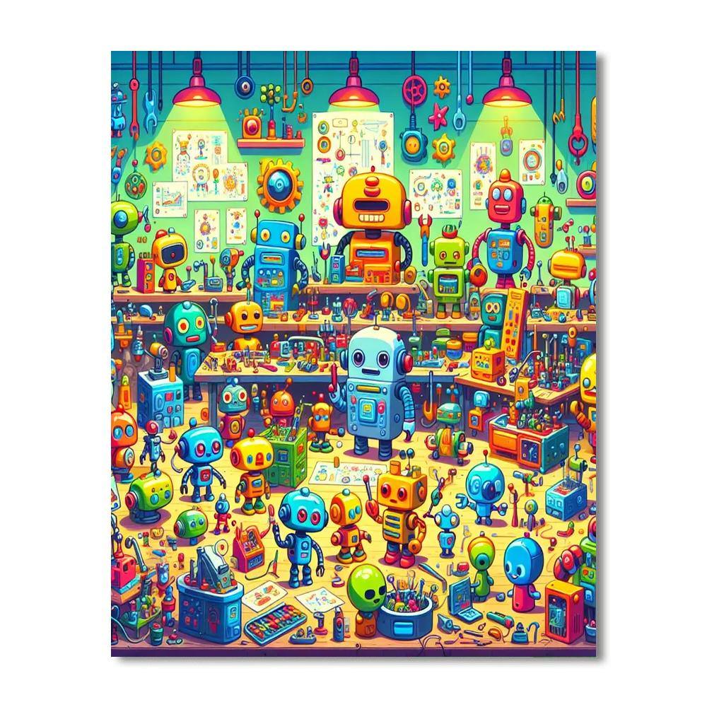 Joyful Robot Inventions Paint By Numbers Kits