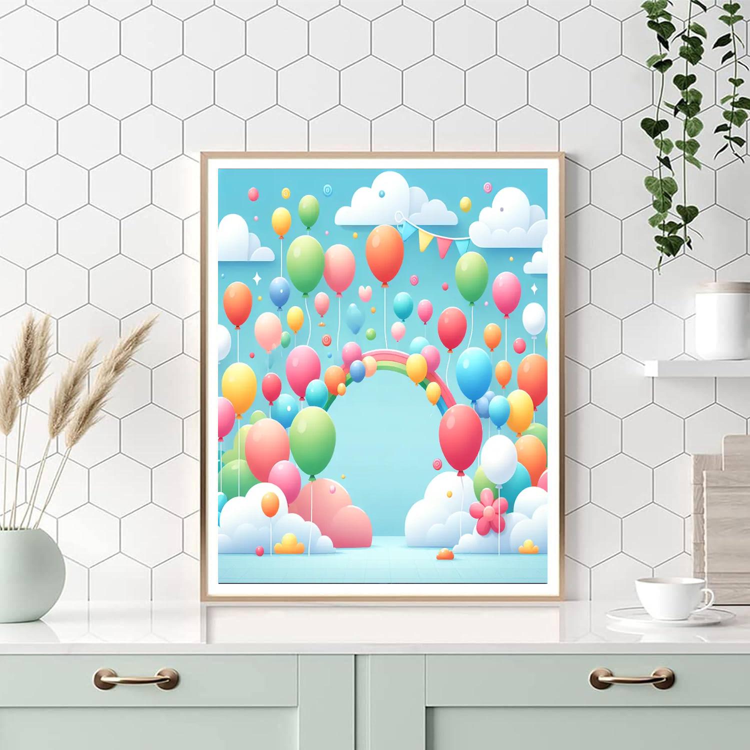 Blissful Balloon Festival Painting Number Kit