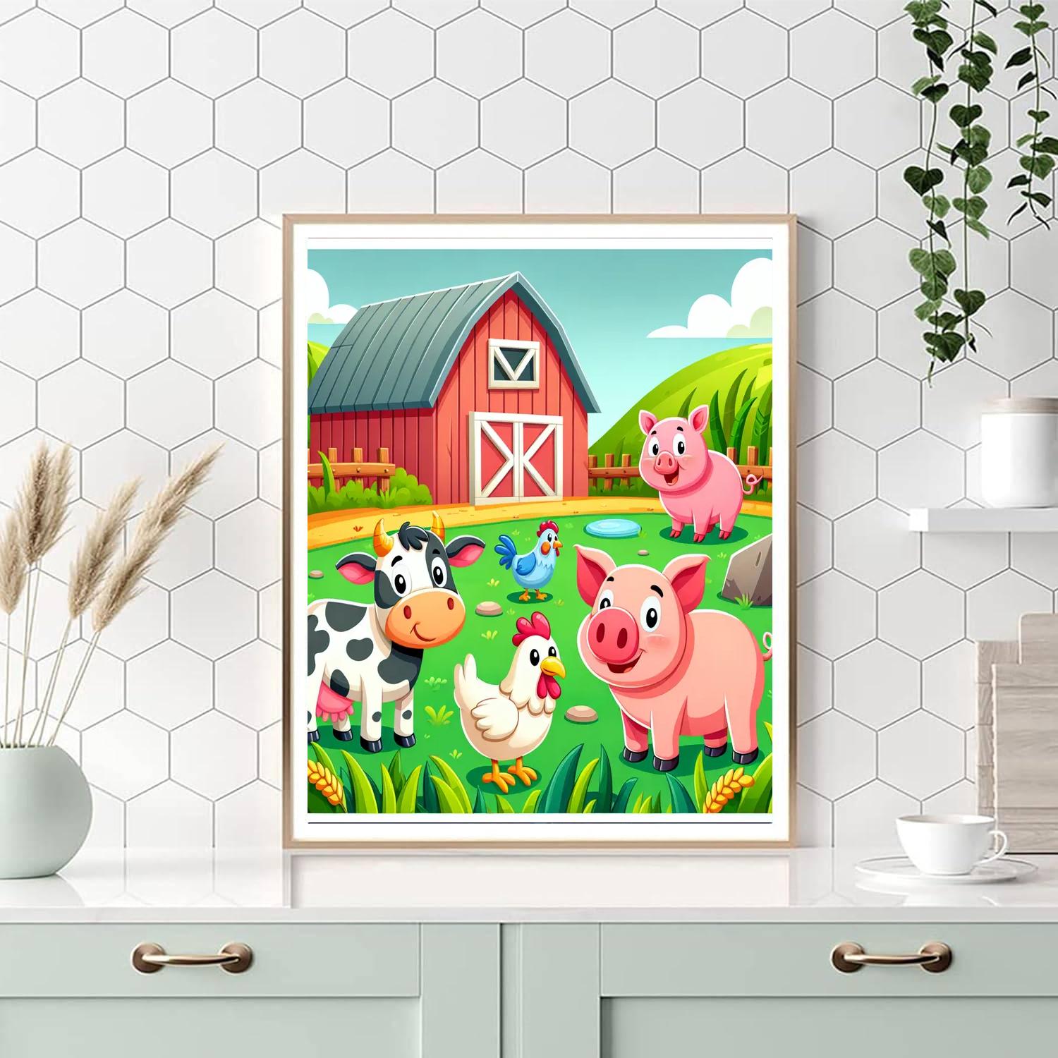 Funny Farmyard Adventure Numbered Painting Kits