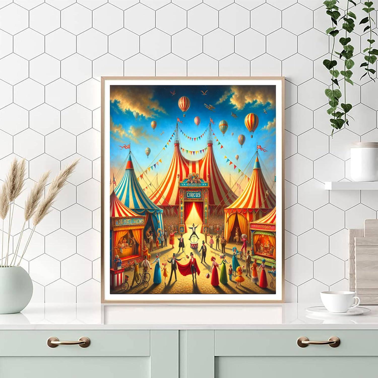 Nostalgic Vintage Circus Painting By Numbers Kit