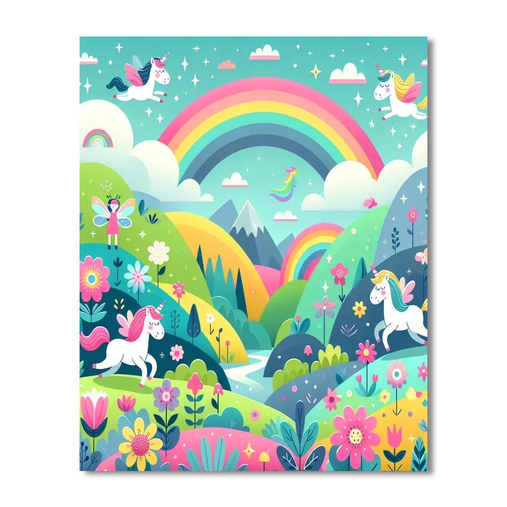 Enchanted Unicorn Valley Paint By Numbers Art