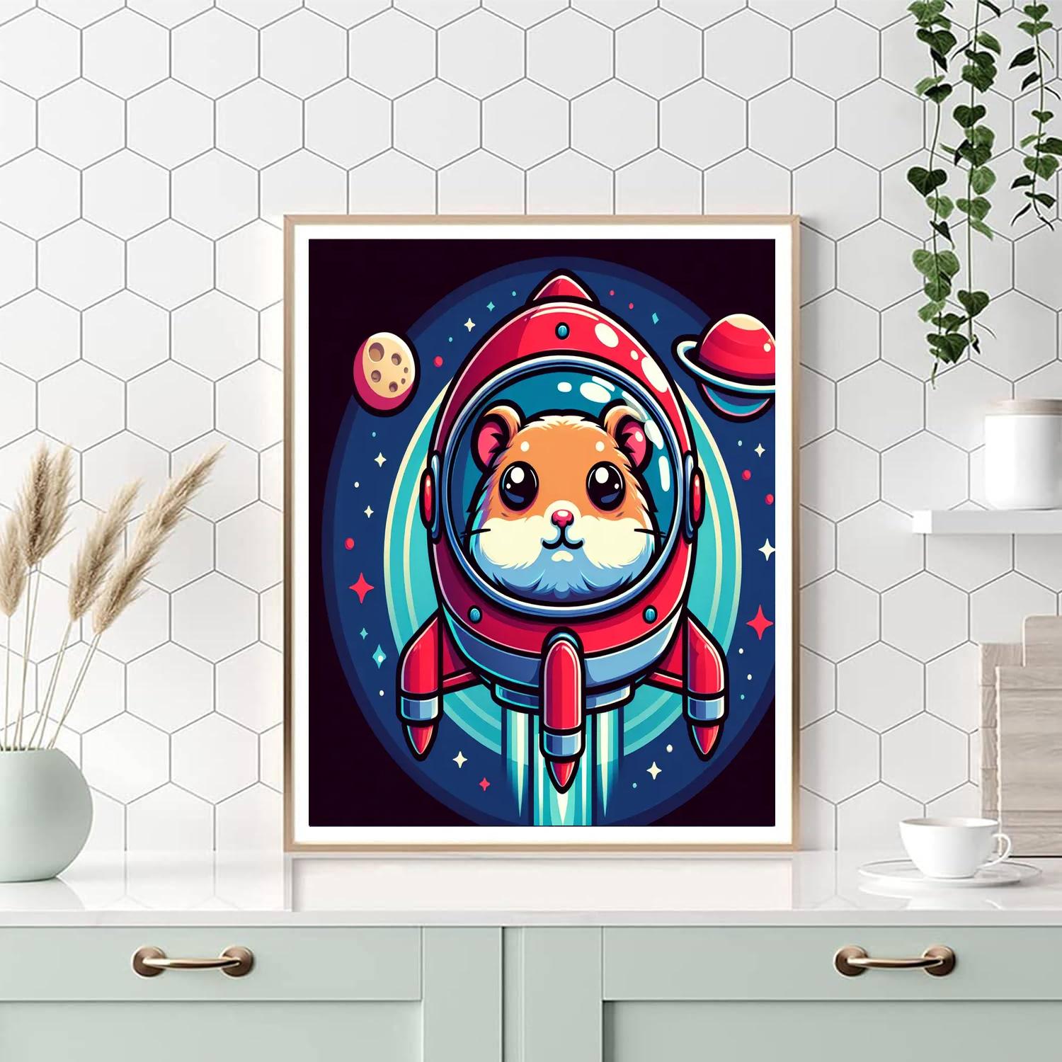 Galaxy Hamster Ride Paint By Numbers