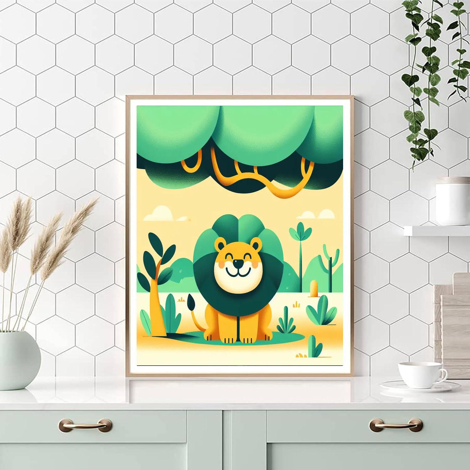 Friendly Lion's Mane Paint By Numbers Art