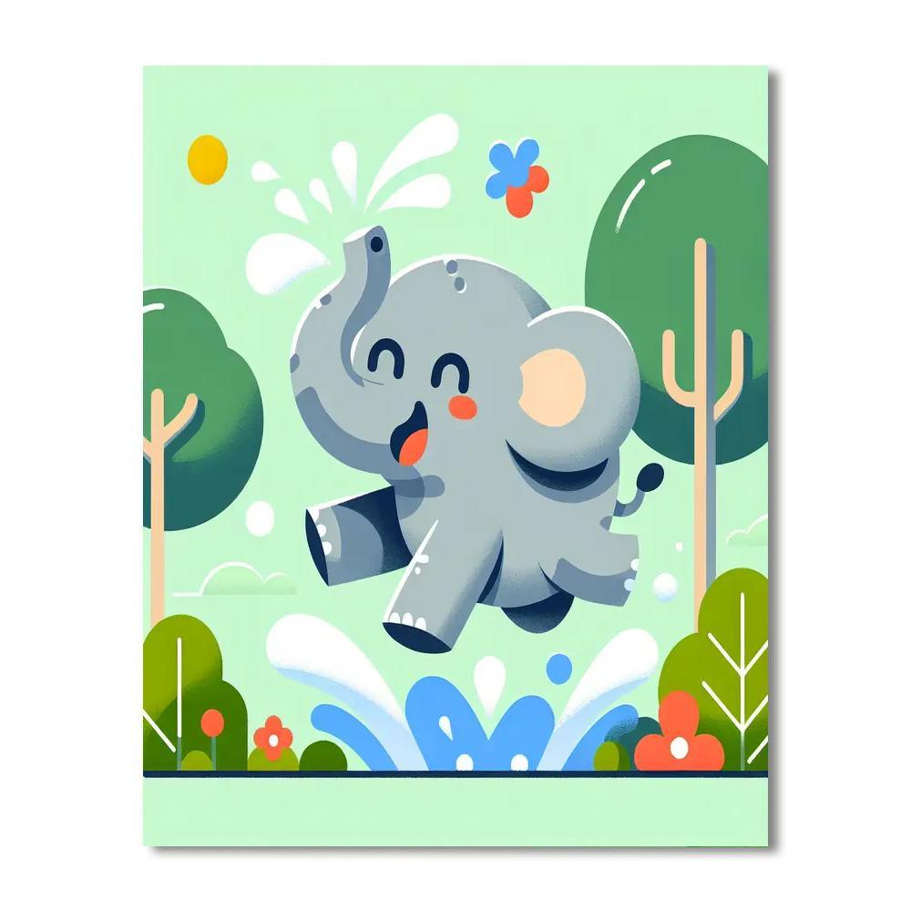 Giggling Elephant Numbered Painting Kits