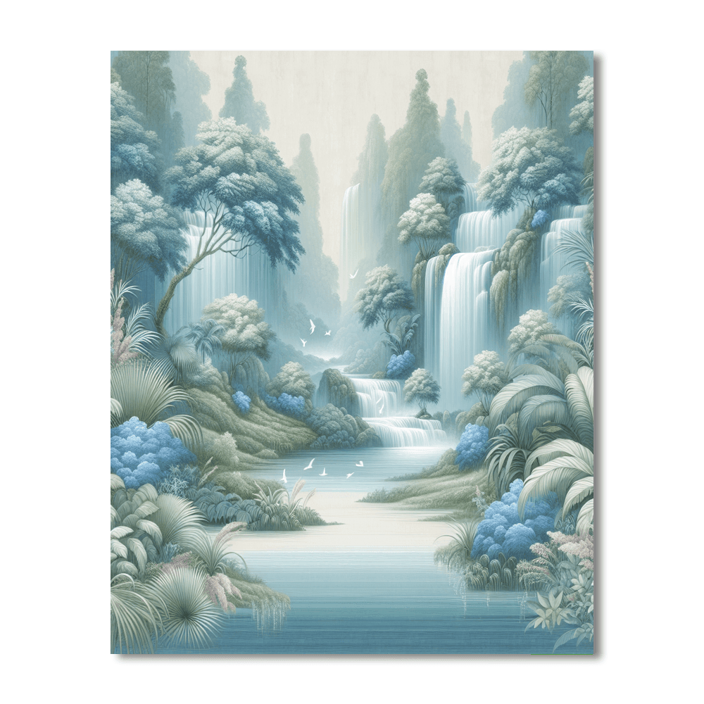 Timeless Waterfall Serenity Paint By Color