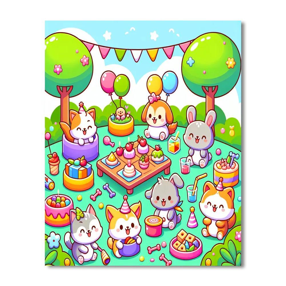 Magical Animal Party Paint By Numbers
