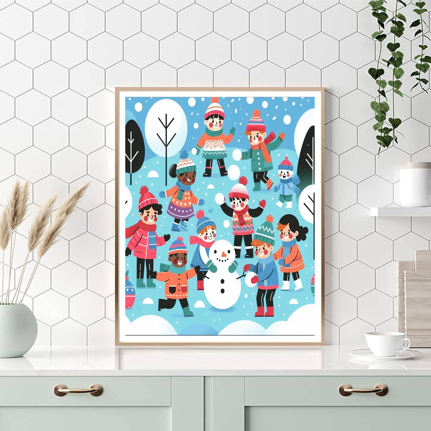 Charming Snowy Adventure Paint By Number