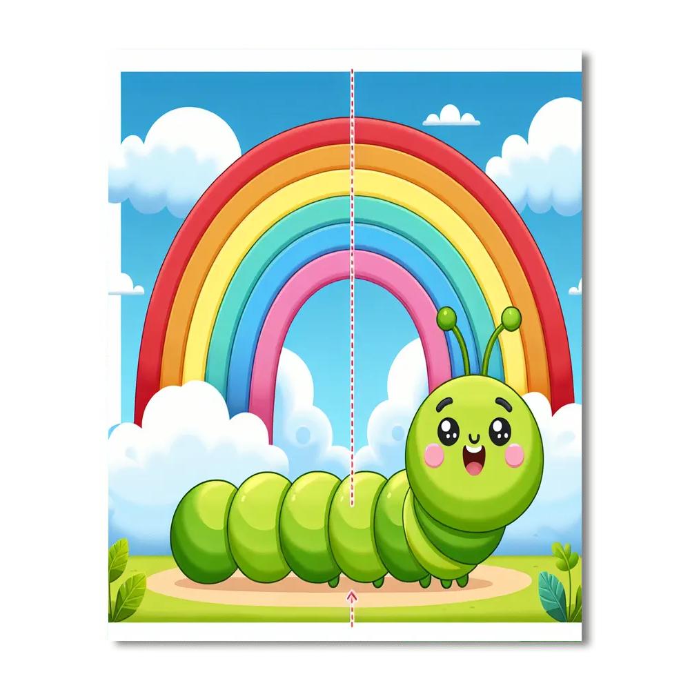 Bright Rainbow Caterpillar Numbered Painting Kits