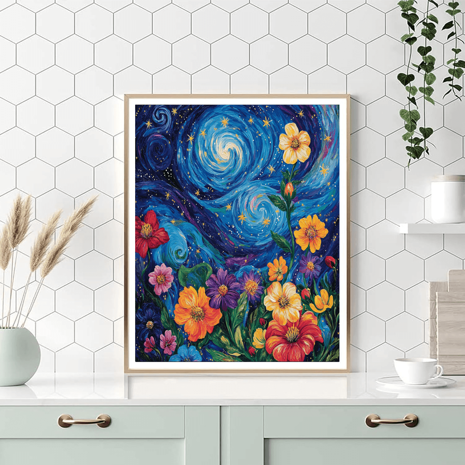 Vincent Van Gogh Inspired Cosmic Bloom Paint By Numbers Art