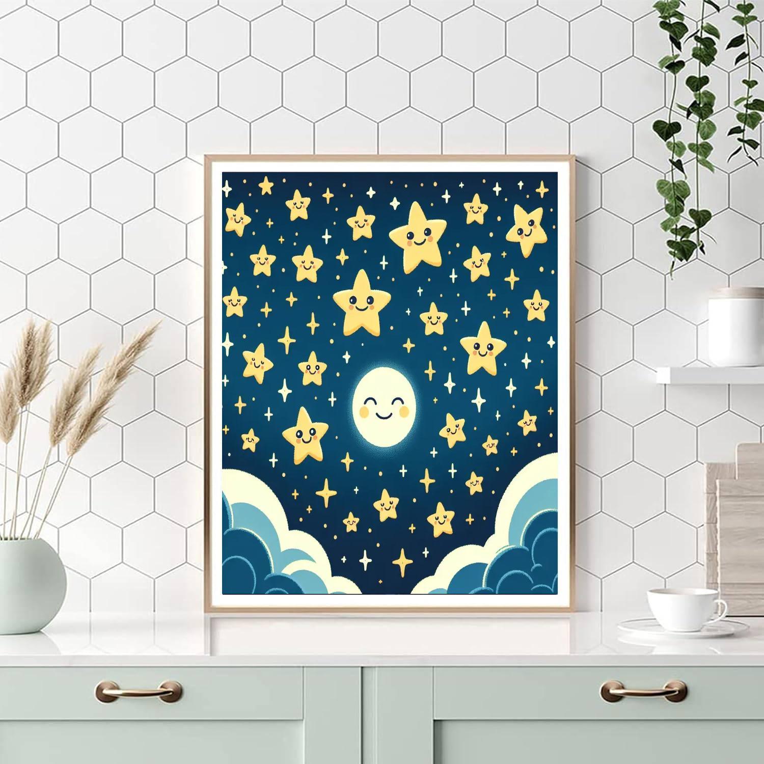 Bright Starry Night Paint By Numbers Art